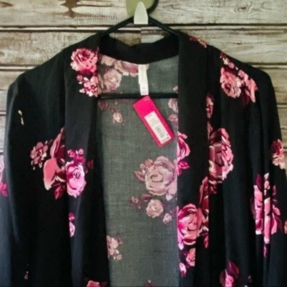 NWT Xhilaration Open Front Floral Kimono Size XXL - Picture 3 of 13